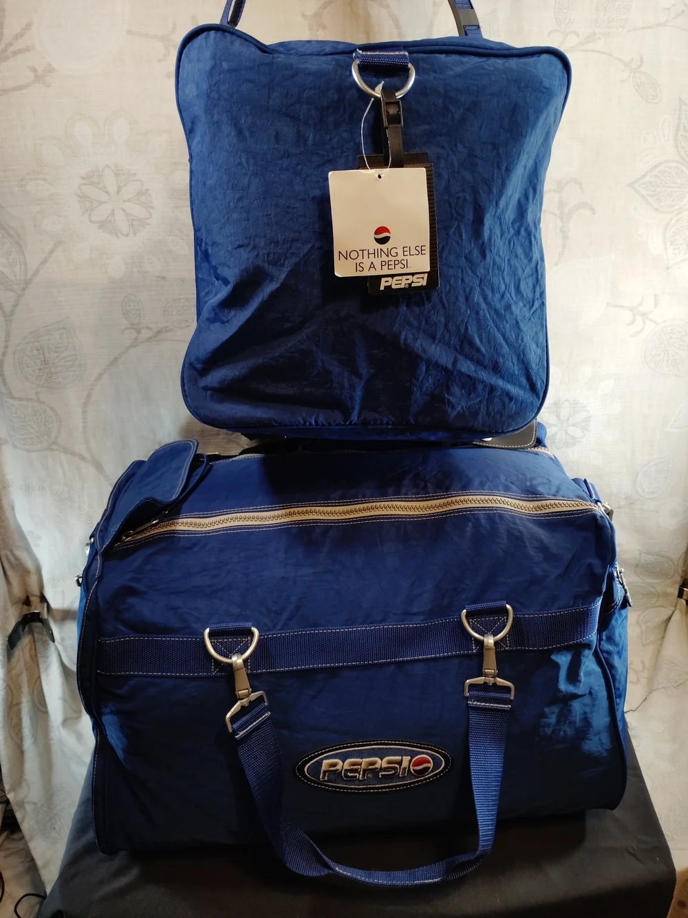 Pepsi 1990's Blue Nylon 2in1 Duffle Bag W/ Detachable Side Bag